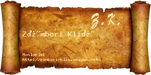 Zámbori Klió névjegykártya